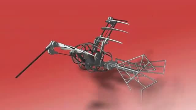 模拟鸟类飞行的机械结构,设计的很是巧妙!