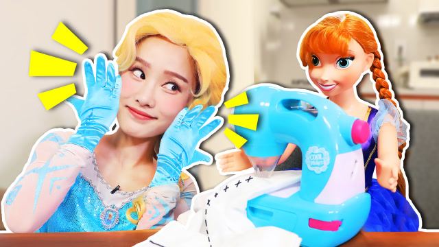 嘿基尼  给艾莎制作一双新的手套!手工游戏diy-基尼