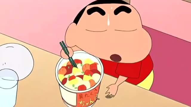 蜡笔小新:小新和梦伢换着吃泡面竟被她耍了