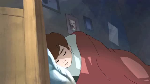 儿子在爸爸离开之后偷偷醒来,走出房间