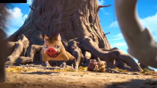 熊出没之原始时代:野猪群就这样走了,光头强觉得很奇怪呀