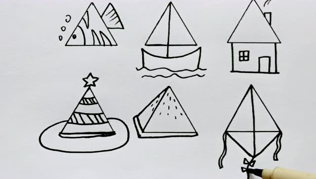 三角形简笔画 创意图片