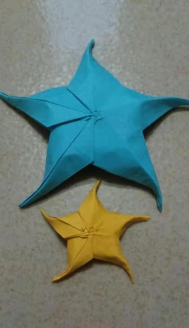 手工折纸:海星怎么折?成品好像一个变形的五角星