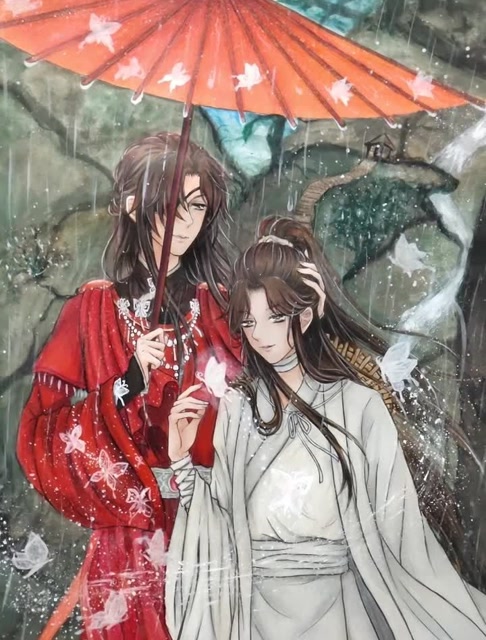 花城为谢怜撑伞