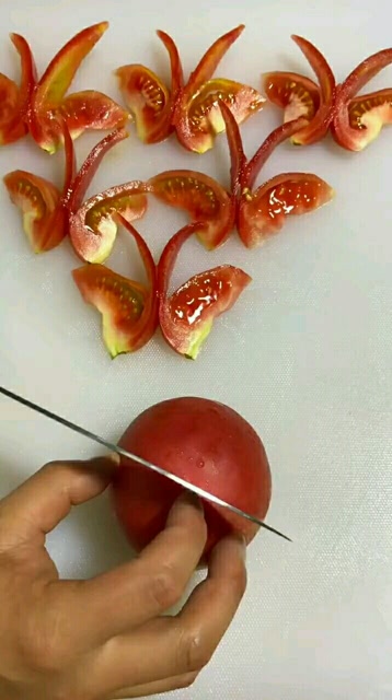 西红柿的切法 摆盘图片