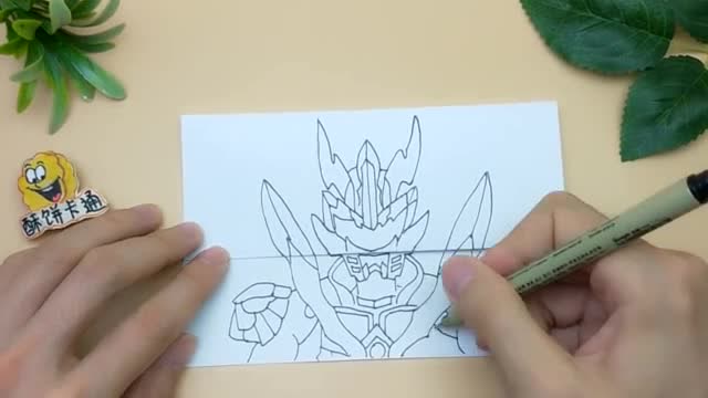 给铠甲勇士炎龙侠手绘变脸,简单三次变换更好玩,喜欢的不要错过