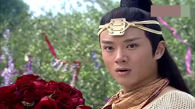 欢天喜地七仙女,金吒手拿玫瑰花,向三公主深情表白我爱你