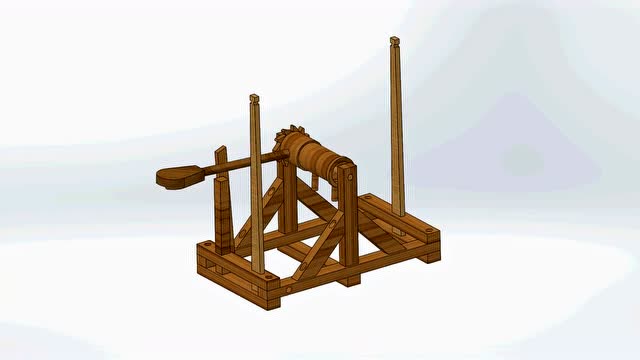 达芬奇投石机的机械构造,见识如何设计的?