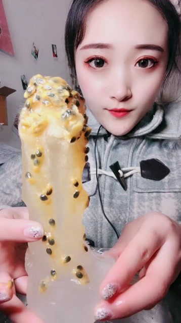 百香果海绵冰这个沙沙的声音真好听