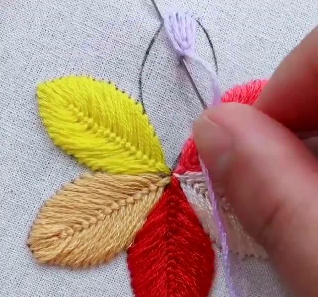 好看的六瓣花针法教程来了,喜欢的宝妈学起来吧