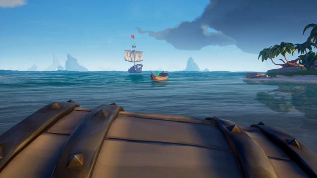 盗贼之海:小船开到沙滩,直接抱起宝箱上船,以后再也不用游泳了