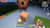 迷你世界：一个爆爆蛋卡在了天上，我们在下面放堆火你说他会不会熟