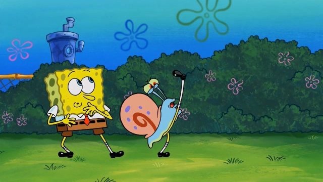 海绵宝宝:小蜗有了双脚太开心,一言不合直接动脚!