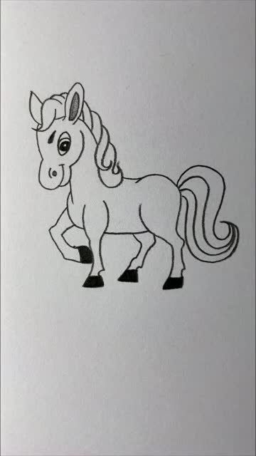 白龙马怎么画简单画法图片