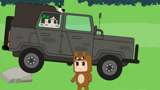 迷你世界吃鸡动画第307集：熊孩子开车撞到东西，又倒回去再撞一次