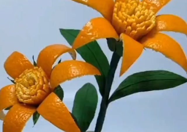 橘子皮雕刻花样图片