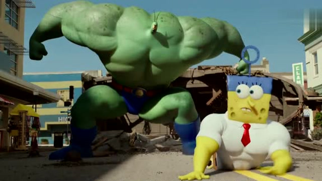 海绵宝宝大电影:痞老板太狠了,把海绵宝宝当泡泡机,吹出泡泡海