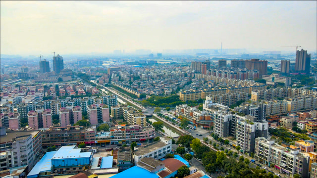 航拍广东美丽乡村:城乡结合广州南沙大岗镇