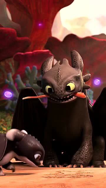 驯龙高手可爱调皮的无牙仔一家场面温馨