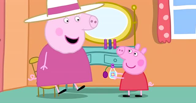 小猪佩奇:佩奇看到猪奶奶的香水,想到了可以用花朵做香水