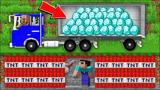 我的世界MC动画：为什么菜鸟炸毁钻石卡车抢劫村民挑战