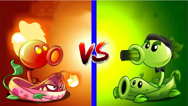 植物大战僵尸2:火焰豌豆vs机枪豌豆,1000级僵尸出击,氪金植物能否挡下