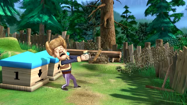 光头强用帽子抓峰后,竟让蜜蜂们甘愿给光头强采蜜!