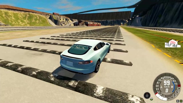 小林解说 beamng 驾驶特斯拉轿车挑战大量减速带!