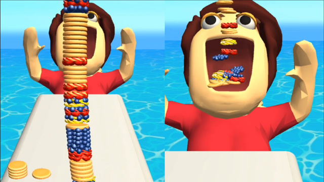 这个大嘴怪太能吃了,收集了那么多食物,他一口就吃光了