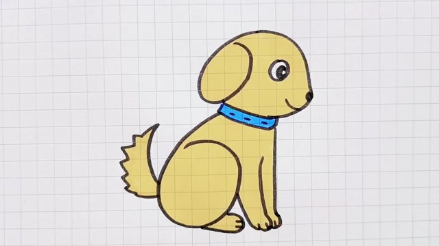 简笔画:教你画可爱的小黄狗,你们喜欢吗
