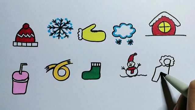 简笔画教程用数字0到9画各种冬天元素太神奇了