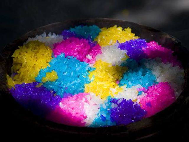 寻味黔西南 诱人五色花糯米饭