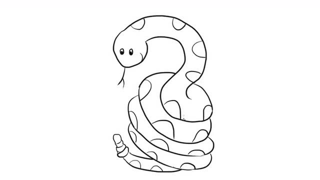 蛇儿童亲子简笔画 宝宝轻松学画画