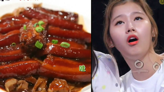 韩国明星来中国品尝红烧肉,惊叹太美味了,馒头夹肉吃完很满足!
