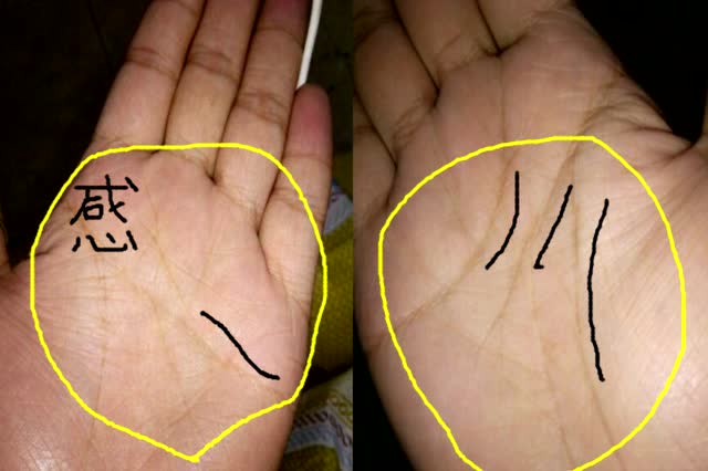 典型的川字纹手相,事业强于婚姻,早婚不顺,晚婚却易得幸福