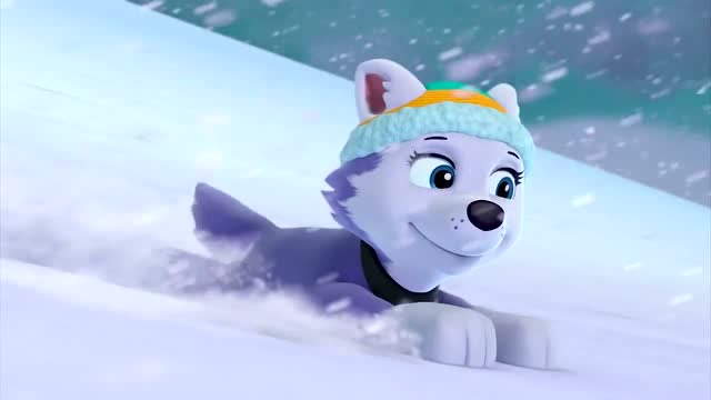 汪汪队立大功:狗狗珠珠和杰克在趴着滑雪