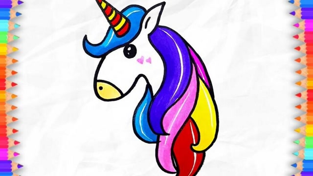 儿童简笔画:彩色小马,图颜色右脑开发