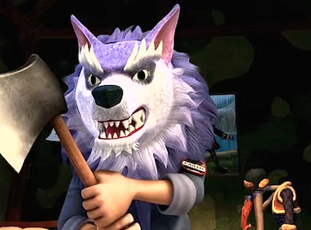 熊出没:熊大熊二还有小松鼠一起看见了传说中的狼人.