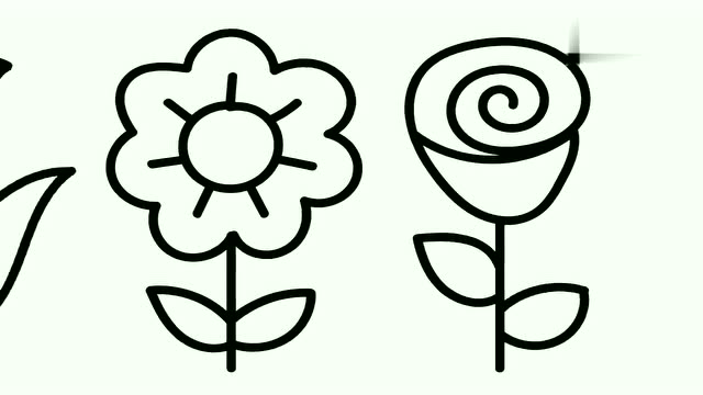 宝妈必学简笔画,教宝宝画4朵呆萌小花