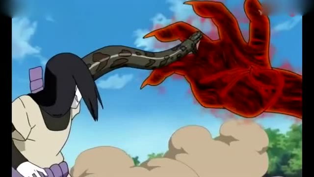 大蛇丸竟然用潜影蛇手来对付九尾,简直是找死,这不又要换躯体了