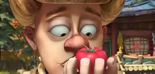 光头强突然得到一个超大的西红柿,怎么吃也吃不完