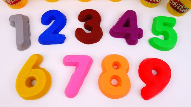 趣味早教:橡皮泥数字做做学习