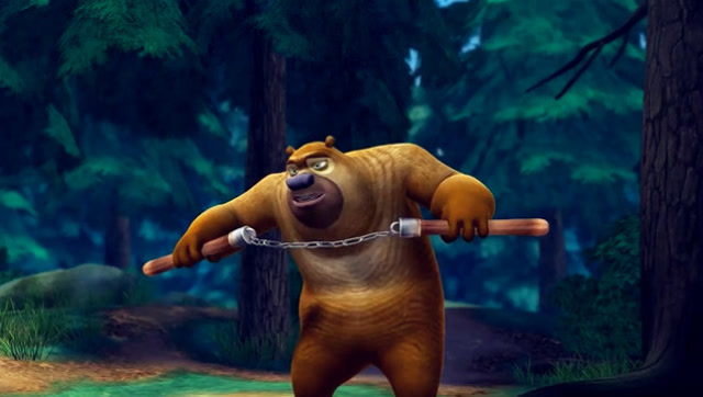 熊二的双节棍,使得出神入化,结果帅不过三秒