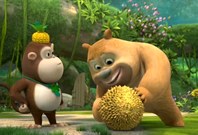 熊熊乐园2:熊二把榴莲当成小刺猬,叫了半天榴莲没反应