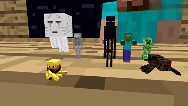 我的世界: 小白苦力怕和末影人是如何跳一跳呢