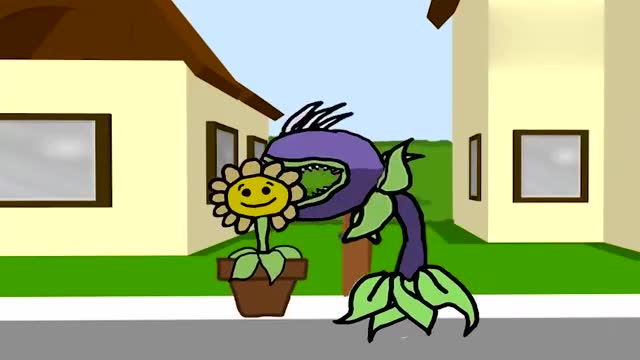 植物大战僵尸:食人花吃掉了豌豆射手