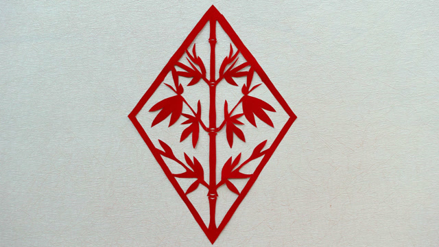 竹子剪纸,竹以其特有的品性成为君子贤人等理想化人格的精神化身