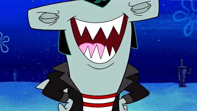 《海绵宝宝》:一群鲨鱼邀请海绵宝宝加入鲨鲨帮