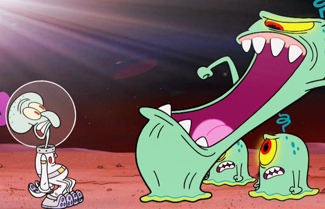 海绵宝宝:逃过一劫又一劫的章鱼哥去火星送外卖,被火星人一口吃了