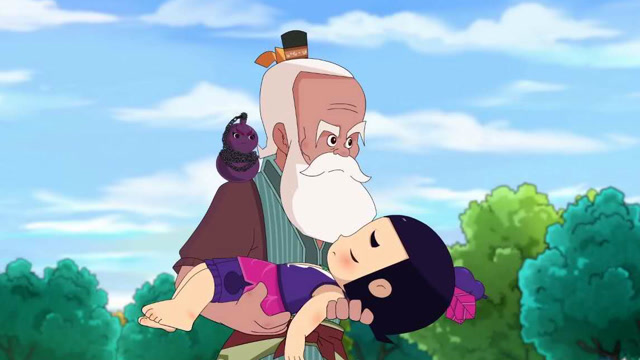 爷爷告诉葫芦娃,隔壁家的小狗爱赖床,最后买了一个起床神奇